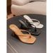 Clip Flip Flops Women Thin Heel High Heels 2025 Summer New Fashion Square Toe Sandals Comfortable_vogvips.com