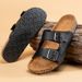 Classic Unisex Slippers Comfortable Summer Cork Shoes For Men Outdoor Sandals Plus Size 36-46_vogvips.com