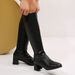 Women's Plus Size Over-the-Knee High Top Riding Boots Square Toe Chunky Heel Slimming PU Suede Autumn Winter Black Cowboy Boots_vogvips.com