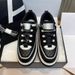 26xx Brand Small Fragrance C Style Quilted C Panda Color Thick Sole Height Increasing Lace-up Genuine Leather_vogvips.com