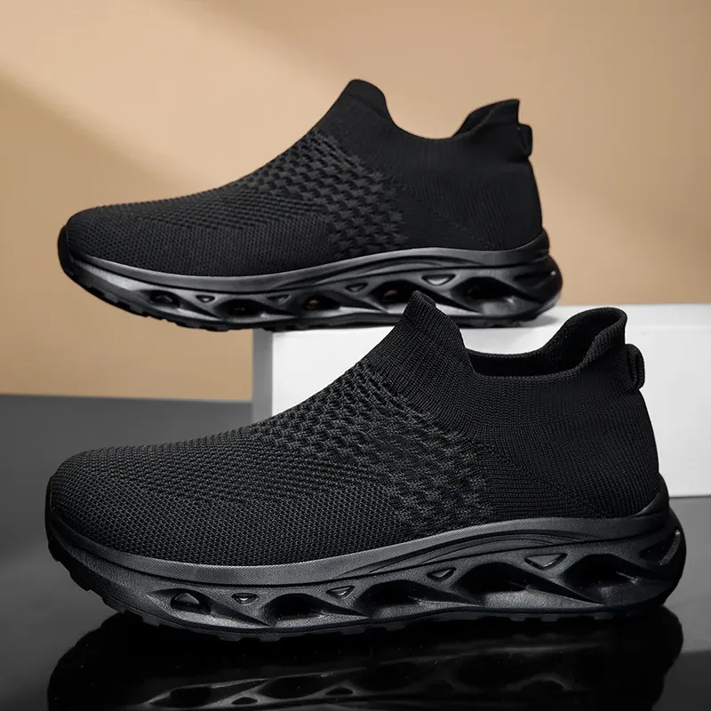 Men's Running Shoes Knitting Breathable Mesh Athletic Sneakers Women Outdoor Lightweight Non Slip Casual Jogging Shoes Men_vogvips.com
