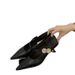 Xiaoxiangfeng Mary Jane Shallow Mouth Single Shoes Women's Autumn Pointed Head Evening Wind Flat Bottom With Small Leather Shoes_vogvips.com