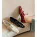 Lan Cabinet Super Soft Loafers For Women Lace Up Rivet Red Leather Shoes Square Toe Cm Hidden Heel Single_vogvips.com