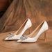 9888A-069 Satin Rhinestone Square Buckle Stiletto Elegant Women's High Heels Shoes Wedding Banquet Dress_vogvips.com