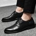 Euro Step Brogue Carved Business Formal Casual Leather Men's British Style Height-Increasing Top Layer Cowhide Groom Wedding Shoes_vogvips.com
