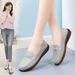 Leather Beanie Shoes Women's Season Shallow Mouth Flat Bottom Non-slip Soft Sole Mother Casual Nurse Leather Shoes_vogvips.com