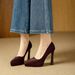 Sexy Platform Pointed-toe Stiletto Ultra-high Heels For Women, 2026 Spring New Model, Comfortable Slip-on Shallow Single Shoes_vogvips.com