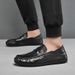 Bean One Foot Style Le Fu Business Casual Soft Sole Comfortable Lazy Leather Men's Shoes_vogvips.com