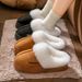 Women's Shoes Cotton Slippers For Women Winter New Home Warm Fur Plush Slippers Indoor Winter Thick Sole Fashionable Outdoor Wear_vogvips.com