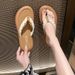 Simple Versatile Women's Flip-flops, New 2026 Fashion Home And Outdoor Wear, Summer Flat-soled Beach Soft-soled Thong_vogvips.com