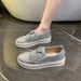 Women's Glitter Loafers With Bowknot - Flat Slip-On Casual Shoes For All Seasons, Comfortable & Stylish_vogvips.com