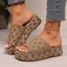 Large Size Thick Soled Slippers For Women To Wear Outside Khaki Rose Double Breasted Women's Slippers Slipper_vogvips.com