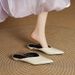 Pointed Toe Slip-On Mules For Women Summer Fashion Outdoor Wedge Closed-Toe Half Slippers_vogvips.com