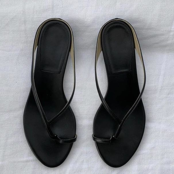 Low Heeled Flip Flops A Niche Design Summer 2025, Versatile With Exposed Toes And Clipped Feet, Suitable For Women's_vogvips.com
