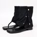 Black Flip-flop Sandals, Flat-soled Square-toed, Trendy European And American Bohemian Style, Spring-summer Fashion_vogvips.com