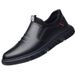 Euro Step Spring And Autumn New Business Casual Slip-On One-Step Men's Dad Leather Shoes_vogvips.com
