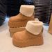 Winter Fashion Cotton Shoes For Women, Versatile Trendy Thick-Soled Height-Increasing Women's Snow Boots, New_vogvips.com