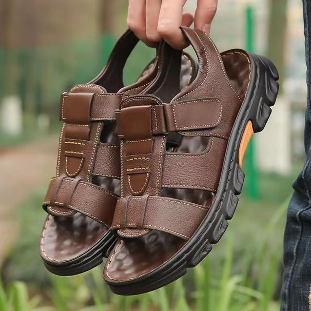 2025 Summer New Men's Casual Sandals Wholesale Breathable Versatile Beach Shoes Thick Sole Non-Slip For Driving_vogvips.com