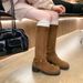 High Tube Matte Suede Post-Apocalyptic Style Riding For Women, Autumn Over-the-Knee Chunky Heel Slimming Long Slouch_vogvips.com