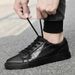 Casual Shallow Mouth Board Shoes Men's Shoes Men's Irst Layer Cowhide White Shoes Sports Shoes_vogvips.com