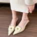 Low Heel Baotou Sandals Women 2024 Spring/Summer New Pointed Metal Camellia Single For Slimming Soft Leather Shallow_vogvips.com