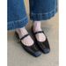 Lan Cabinet Version ~ Soft Leather Bowknot French Style Mary Jane For Women Flat Ballet Flats Evening Shoes_vogvips.com