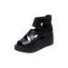 Sandals Women's High Heels Muffin Thick-soled Cool Boots Wedge Heel Fish Mouth Women's Shoes Hollow Roman Shoes_vogvips.com