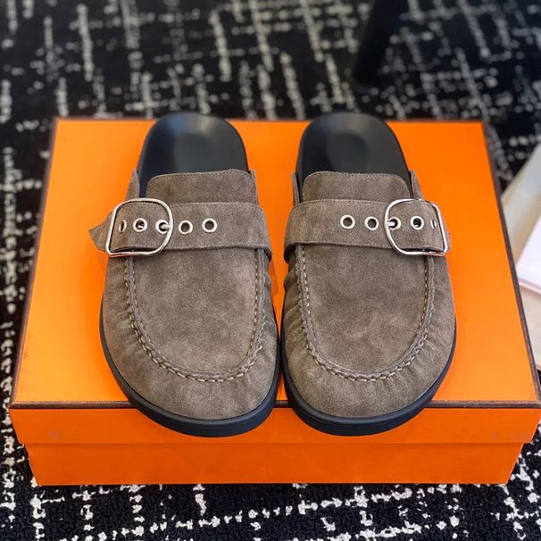 In-tock Veratile Quality Luxury Genuine Leather Women' Hoe For Outdoor Wear, Ladie' Lip-on Mule With Retro_vogvips.com