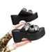 Plus Size High Heeled Sandals For Women Summer Thick Soled Buckle Shoes_vogvips.com