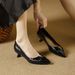 Stiletto High-heeled Shoes 2026 Spring New French Style Commuting Work Pointed Toe Mid-heel Slip-on Shallow Fashion Single Shoes_vogvips.com