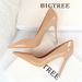 9511-6 European And American Style Fashion Simple Stiletto Ultra High Heel Glossy Patent Leather Shallow Mouth Pointed_vogvips.com