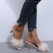 Slippers High-heeled Furry Fashion Slippers For Women, Foreign Trade, Large Size, Elegant Open-toe Sandals With_vogvips.com