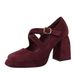 9613-8 Style Women's Shoes With High Thick Heels, Waterproof Platform, Shallow Mouth, Square Head, Belt Buckle, Suede_vogvips.com