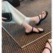 Square Gold Buckle Toe Post Sandals For Women 2025 Summer New Style Outdoor Simple Stunning Super Popular Low Heel_vogvips.com