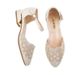 Sandals Women's Baotou Middle Heel Shoes Women's Rhinestone Mesh Women's Shoes Hollow Single Shoes Mom Shoes_vogvips.com