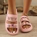Summer Multi-Color Women's Slippers Diamond Bear Floral Heart Decor Sandals Beach Walk Vacations Parties Home Versatile Slides_vogvips.com