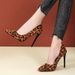 New Pointed Toe Shallow Suede Women S Shoes Leopard Print Stiletto High Heels Large Size_vogvips.com