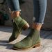 New Plus Size Women's Square Heel Suede Fashion With Side Zipper Short Boots For Women_vogvips.com