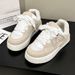 Thick Soled Trendy Round Toe Board For Women New Autumn Winter Low Cut Warm Comfortable Lace Up Fashionable Sports_vogvips.com