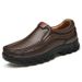 European Warm Series High-End Men's Middle-Aged Leather Top Layer Cowhide Wear-Resistant Durable Large Size Slip-On Dad With Fleece Cotton_vogvips.com
