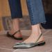 European Collection 2025 New Spring Women's Diamond Buckle Mule Shoes, Elegant Square Toe Fashionable Versatile Flat_vogvips.com