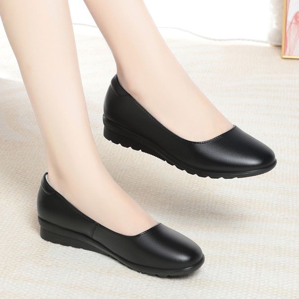 New Flight Attendant Work Black High Thick Heels Not Tired From Standing Long Times Soft Soles Comfortable For Career_vogvips.com
