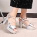 MTX Women's Summer Sandals High Chunky Heel Thick Sole Waterproof 2025 New Korean Style One-Strap Fish Mouth Platform Shoes_vogvips.com
