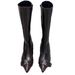Women's Shoes Autumn Slim Versatile Fashion Boots Women's Niche Retro Pointed Toe Thick Heel Belt Buckle Side Zipper Long Boots_vogvips.com