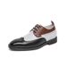 Euro Step Spring And Autumn Brogue Leather British Style Color Block Business Formal Casual Large Size Men's Shoes_vogvips.com