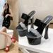 Pointed-toe Waterproof Fashion New Transparent Strap Chunky Heel Ultra High Heel Casual Fashion Sandals Women's Single Shoes_vogvips.com