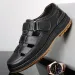 Men's Genuine Leather Sandals Breathable Summer Casual Soft Bottom Anti-Slip Hollow Out Design Comfortable Dad Shoes_vogvips.com