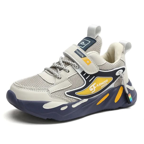 Kid Sneakers Sport For Boys Fashion Leather Children Breathable Mesh Comfort Casual Walking Outdoor Running Shoes_vogvips.com