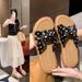 Korean-Style Thick-Soled Polka Dot Cross-Strap Sandals For Women, 2026 New Summer Bowknot Casual Slippers_vogvips.com