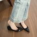 French Flat-bottomed Pointed Single Shoes Fairy Style With Skirt Splicing Commuter Women's Shoes_vogvips.com